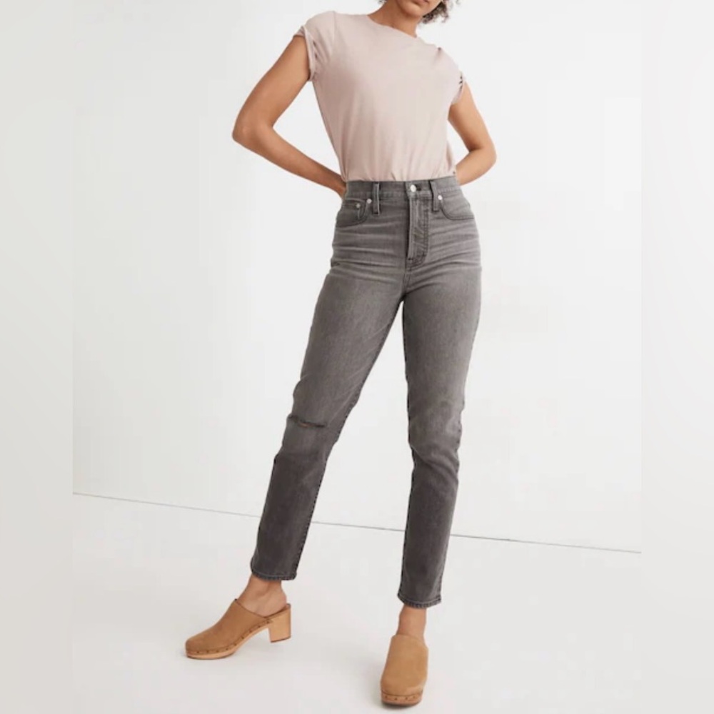 Madewell The Perfect Vintage Jean Sz 26 Gray Wash High Rise Tapered Legs